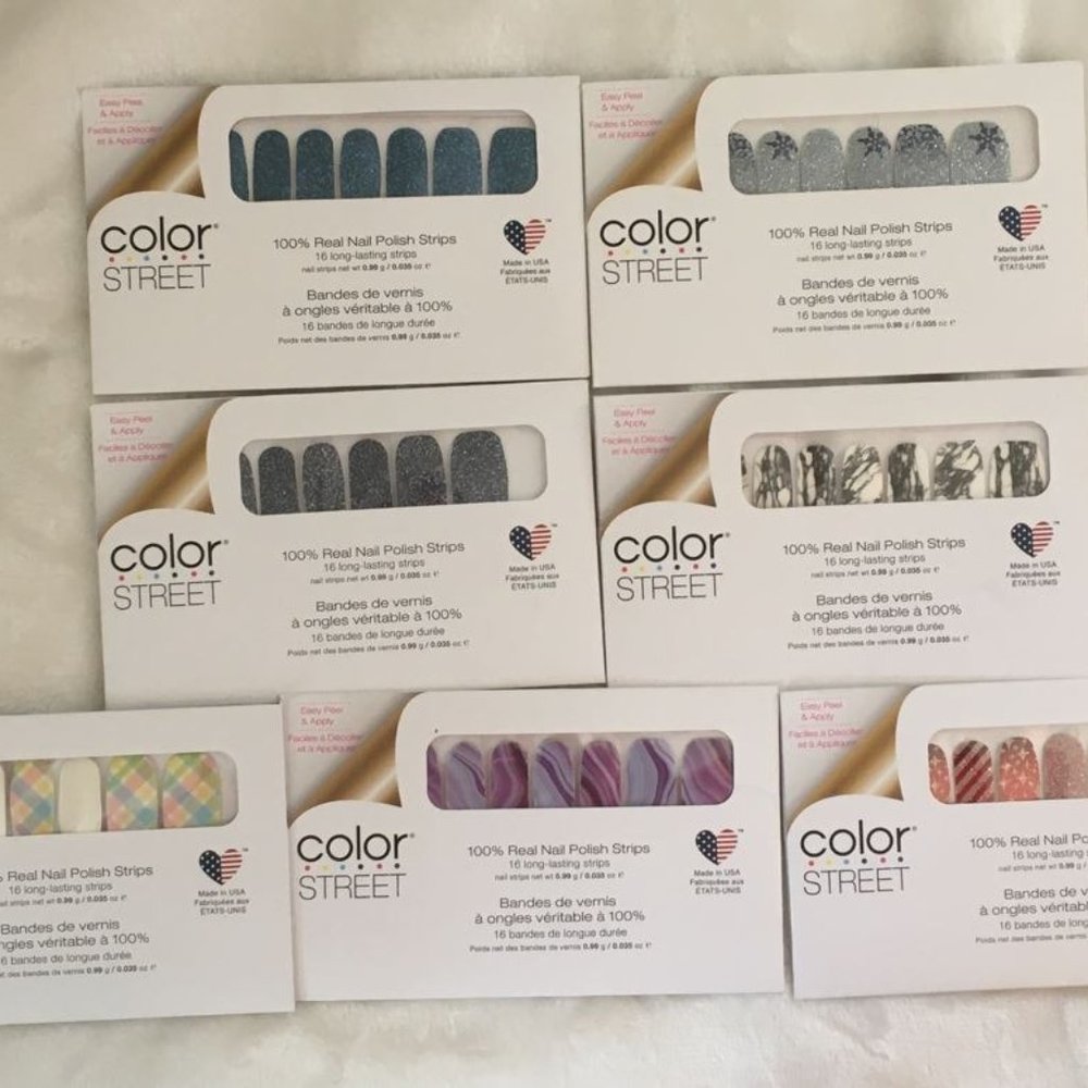 Lot of 7 Packs New Sealed Color Street Nail Polish Strips Marble Dallas Picnic